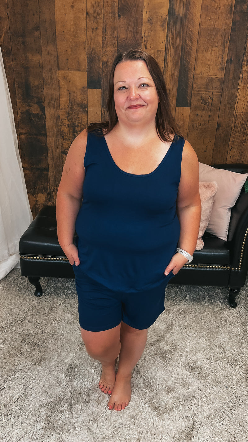 Payton Tank Top Short Set | Navy