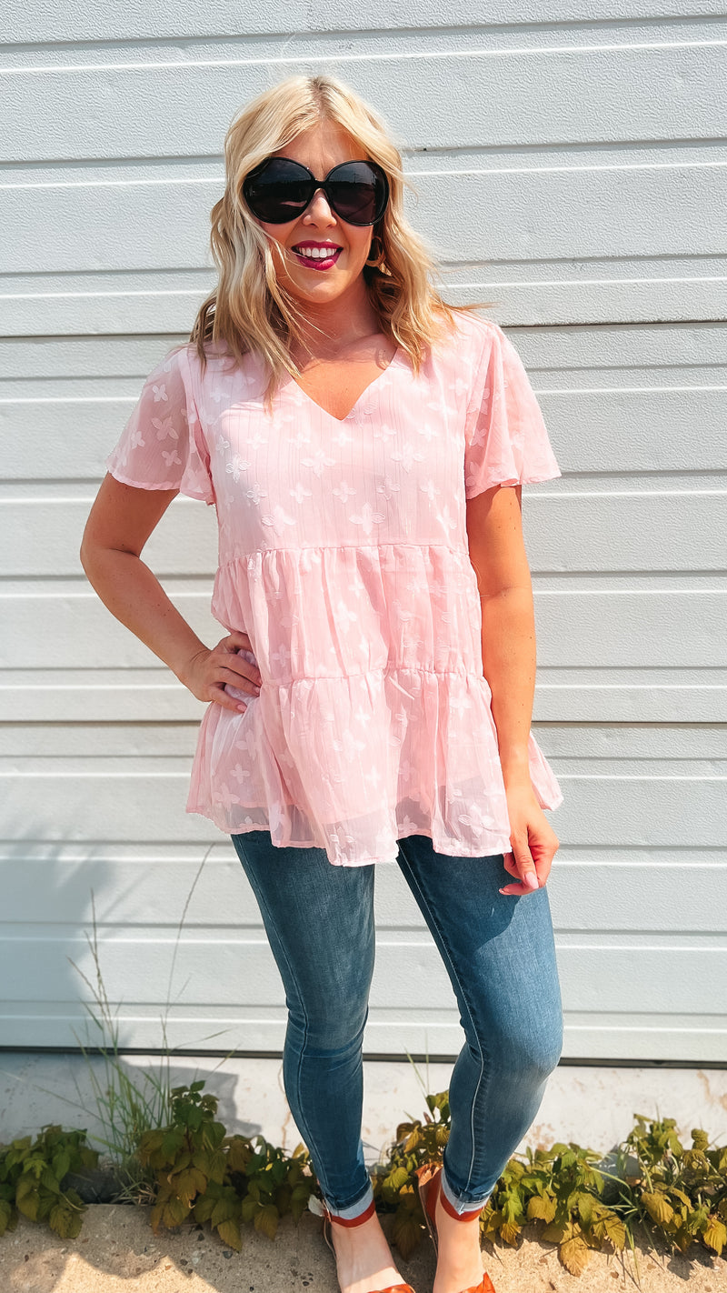 Aida Sheer Babydoll: Pink