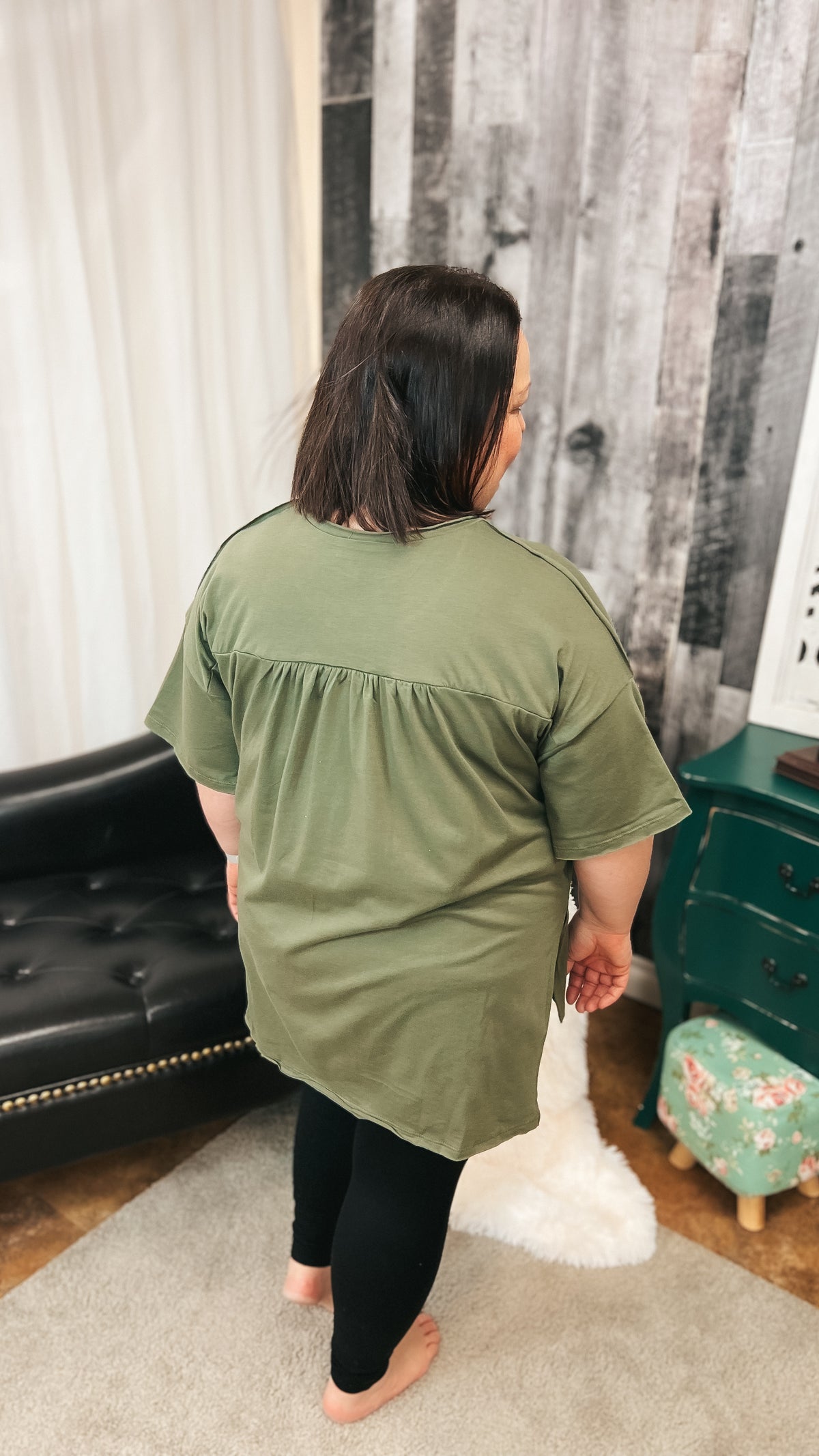 Clarisse Boyfriend Tee: Olive