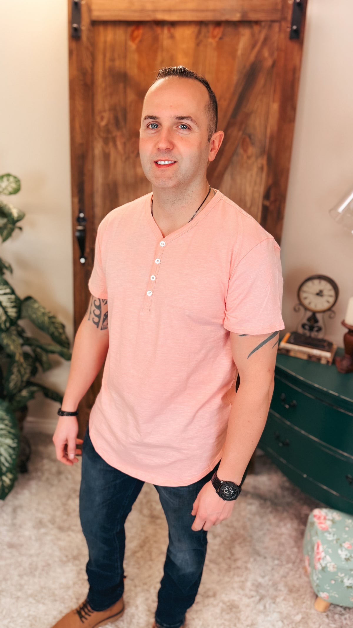 James Henley Tee: Salmon