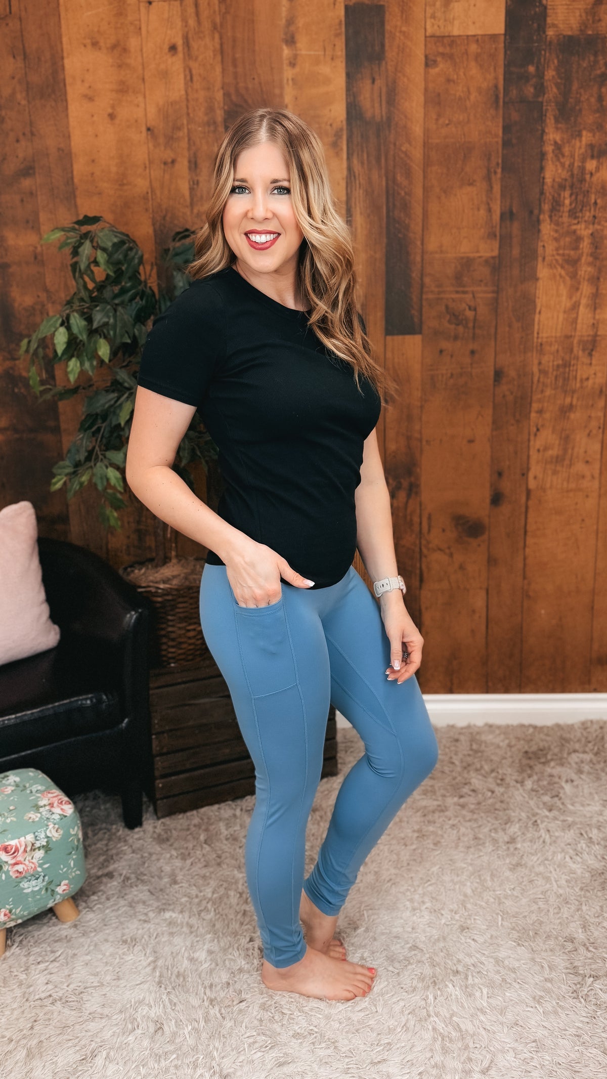 Zoey Athletic Leggings | Ice Blue