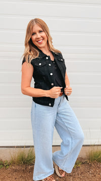 Evie Denim Vest | Black