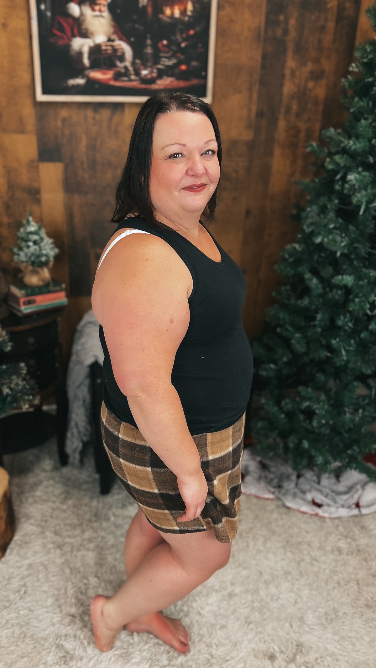 Sophia Fleece Skort | Khaki & Brown