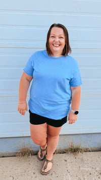 Julia Basic Tee | Cornflower Blue