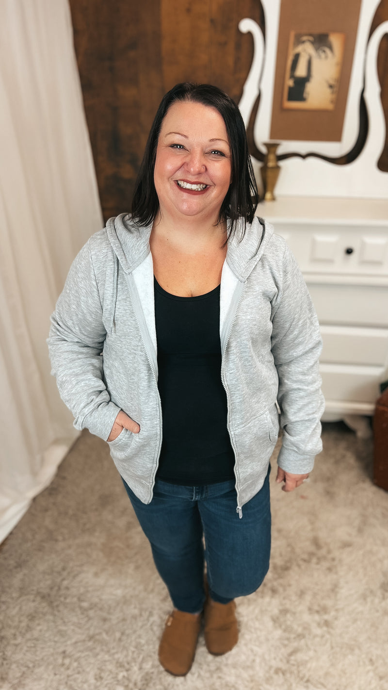 Layne Zip Hoodie: Grey