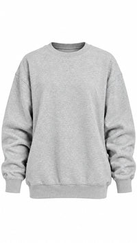 A light gray heathered crewneck sweatshirt 