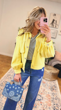 Grace Waffle Shacket | Yellow