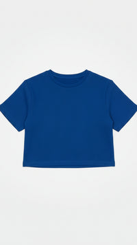 Lexi Waffle Tee: Royal Blue