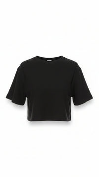 Lexi Waffle Tee: Black
