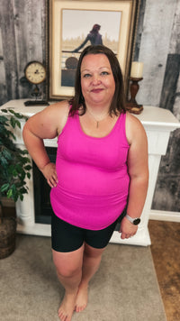 Rynlee Ribbed Tank Top: Deep Fuchsia