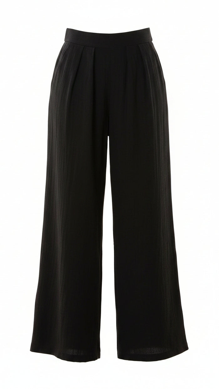  Black wide-leg pants 