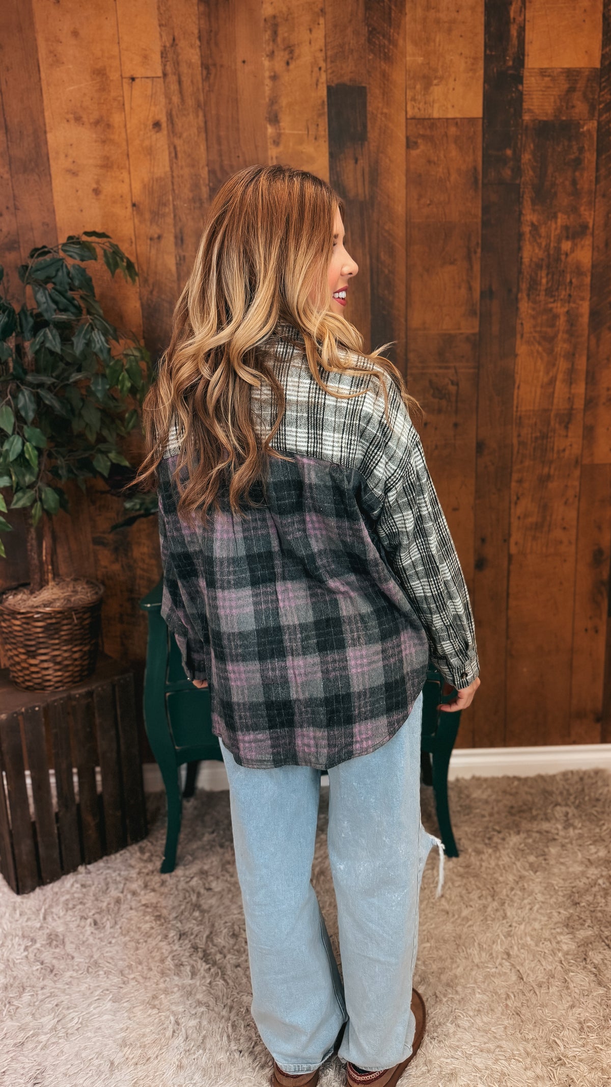 Jesslyn Plaid Flannel Top | Lavender