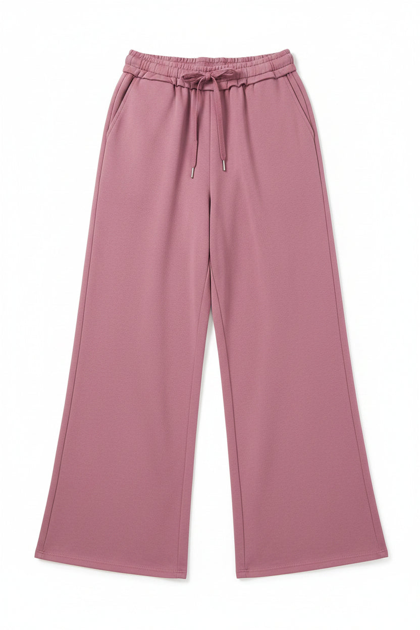 Audrey Wide Leg Jogging Pants | Rose