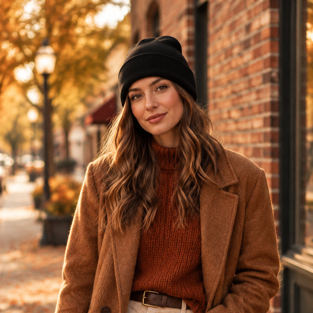 Knit Beanie: Black