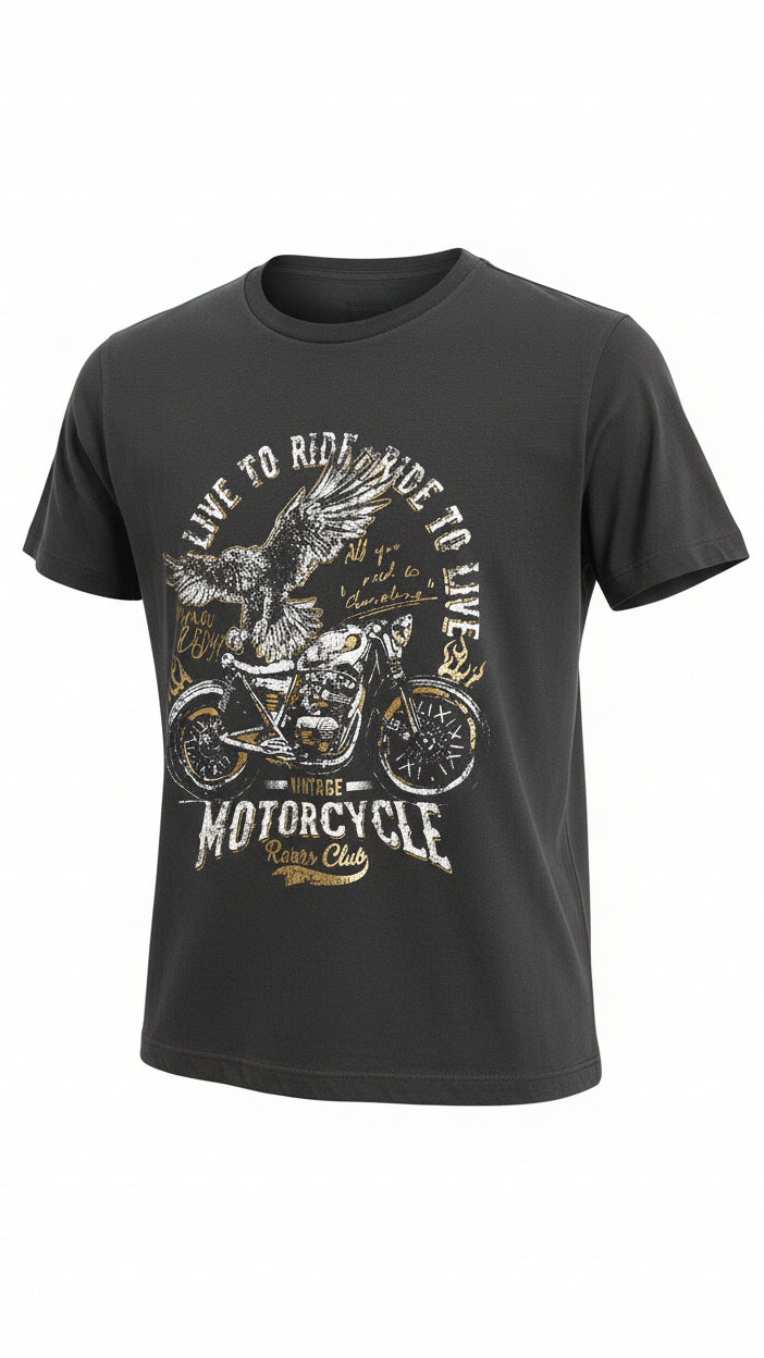 Motorcycle Graphic Tee | Grey