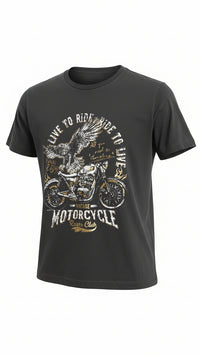 Motorcycle Graphic Tee | Grey