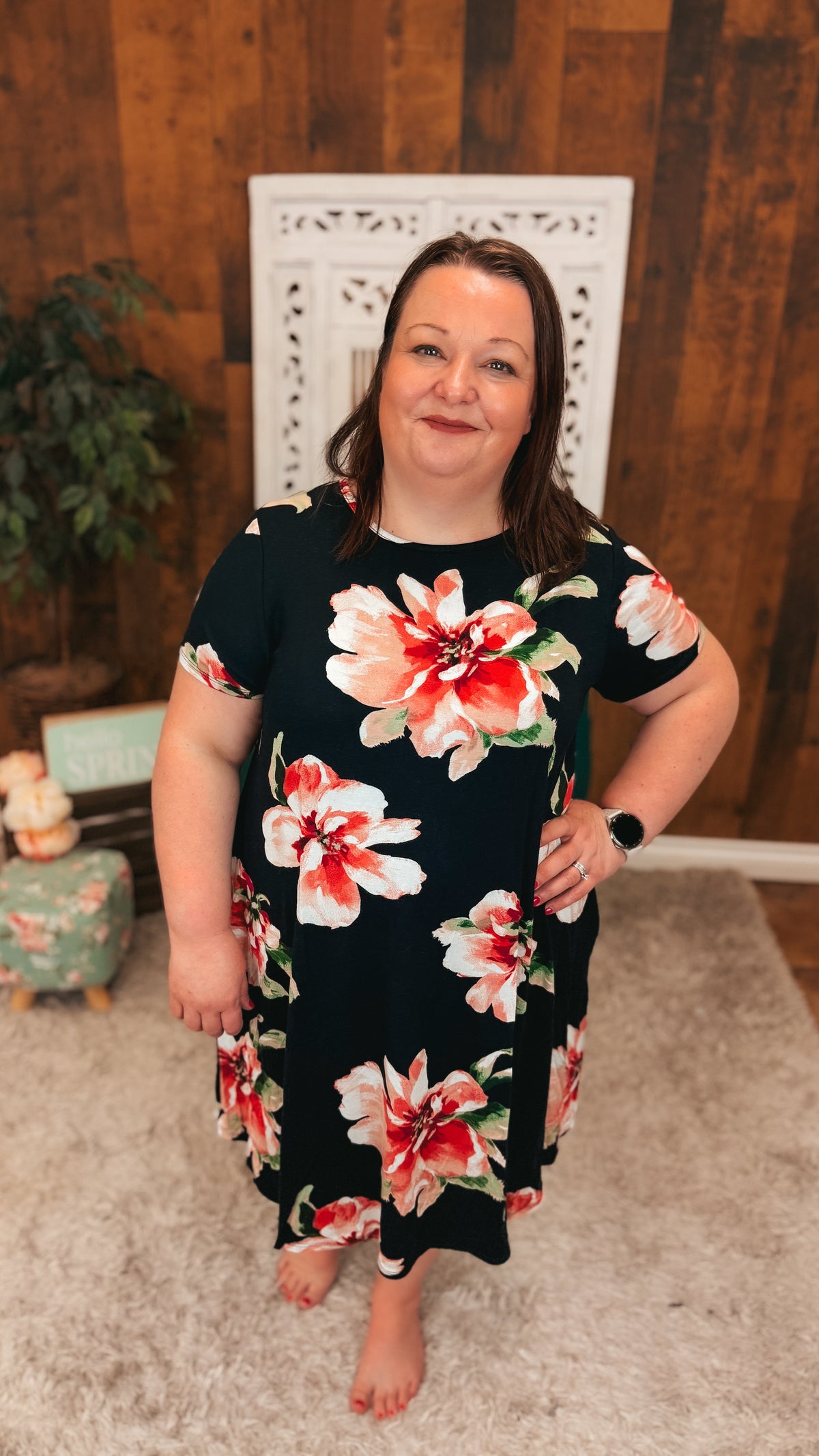 Mariah Floral Sundress | Black