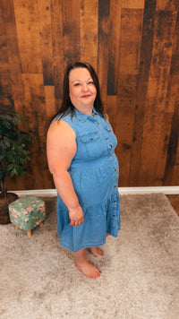 Jackie Chambray Dress | Light Blue