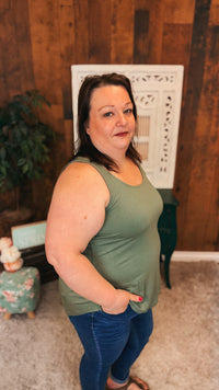 Morgan 2.0 Basic Tank Top | Olive