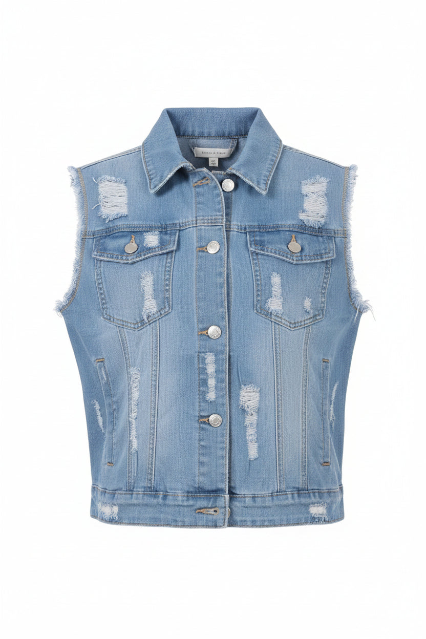 Roxy Denim Vest | Light Blue