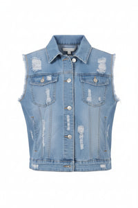 Roxy Denim Vest | Light Blue