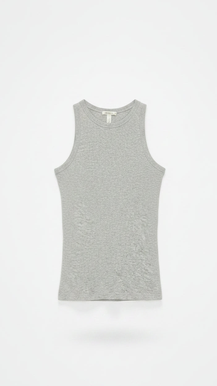 Megan Ribbed Tank: Grey