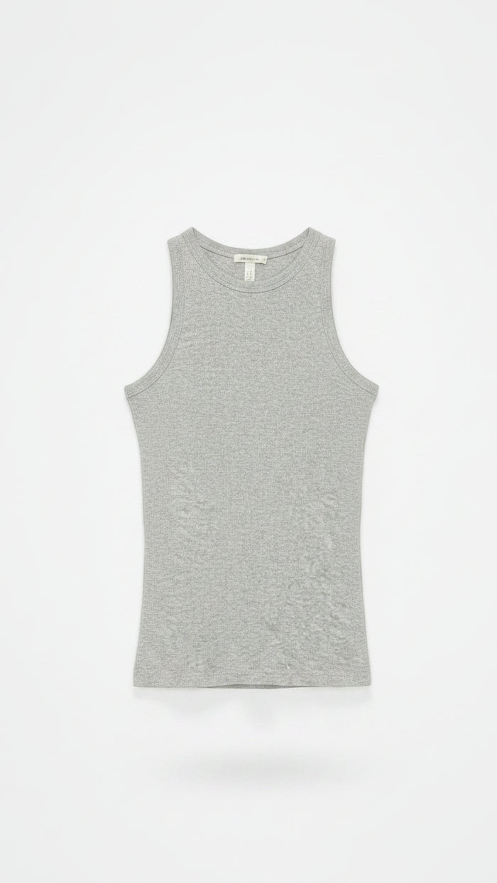 Megan Ribbed Tank: Grey