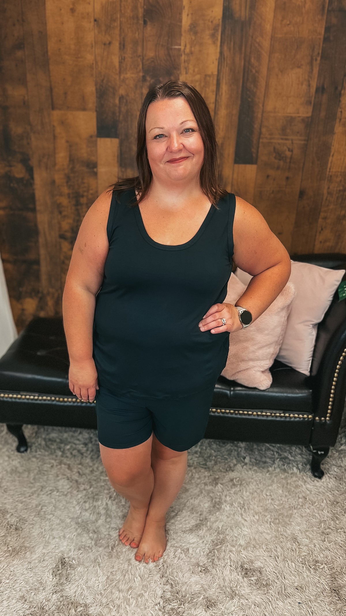 Payton Tank Top Short Set | Black