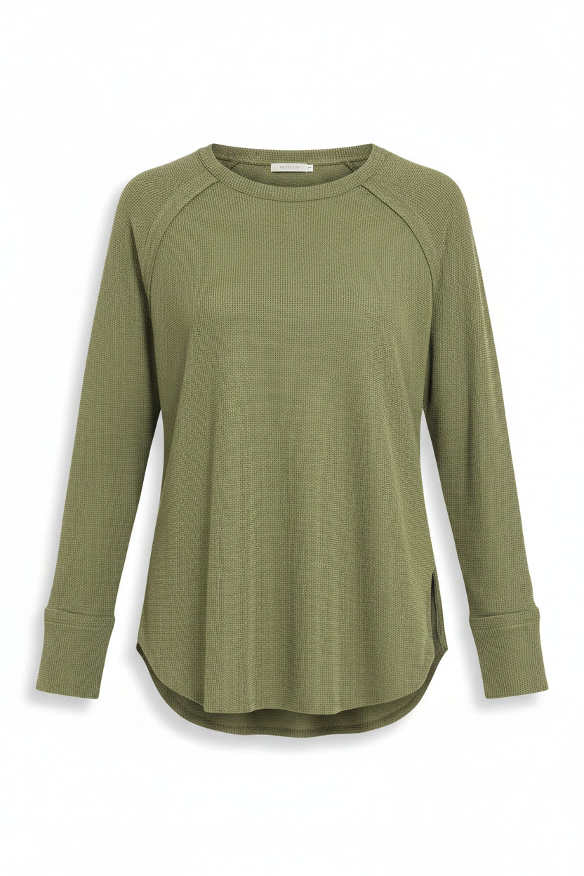 Leslie Waffle Long Sleeve | Army Green