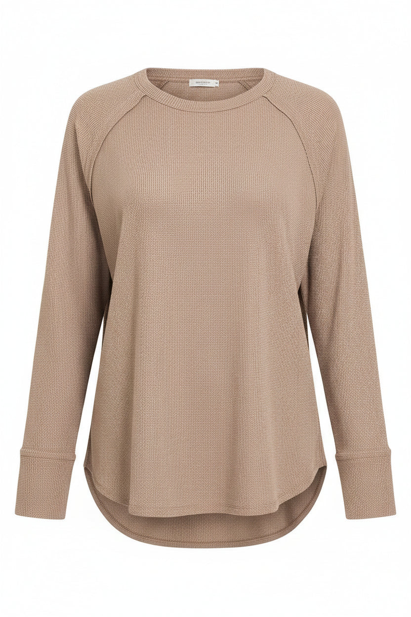 Leslie Waffle Long Sleeve | Taupe