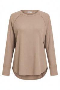 Leslie Waffle Long Sleeve | Taupe