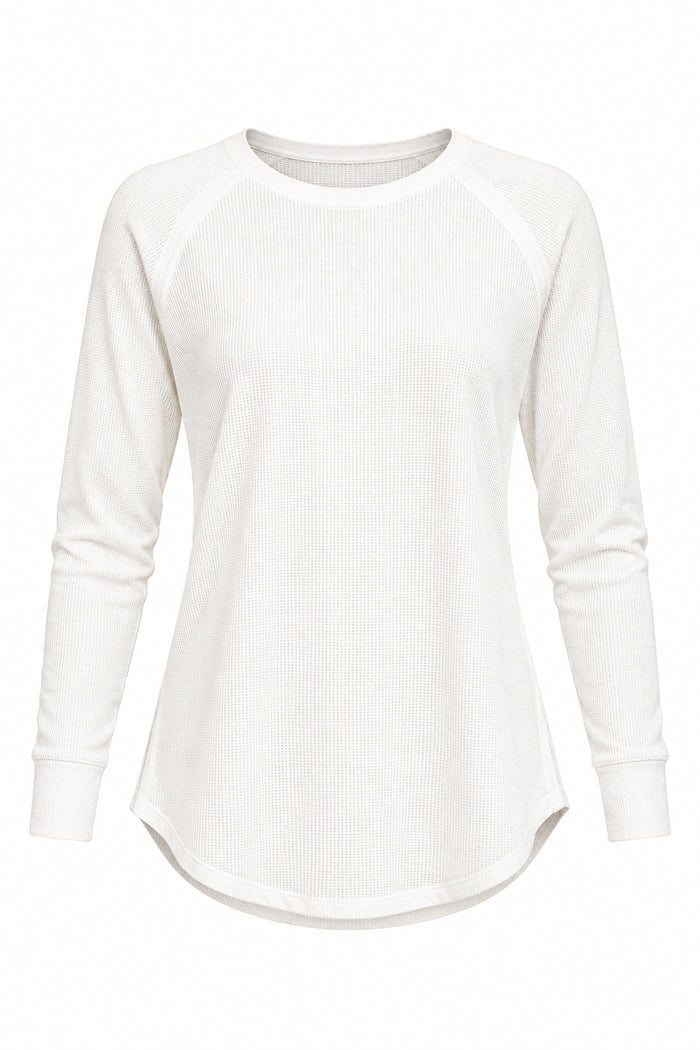 Leslie Waffle Long Sleeve | White