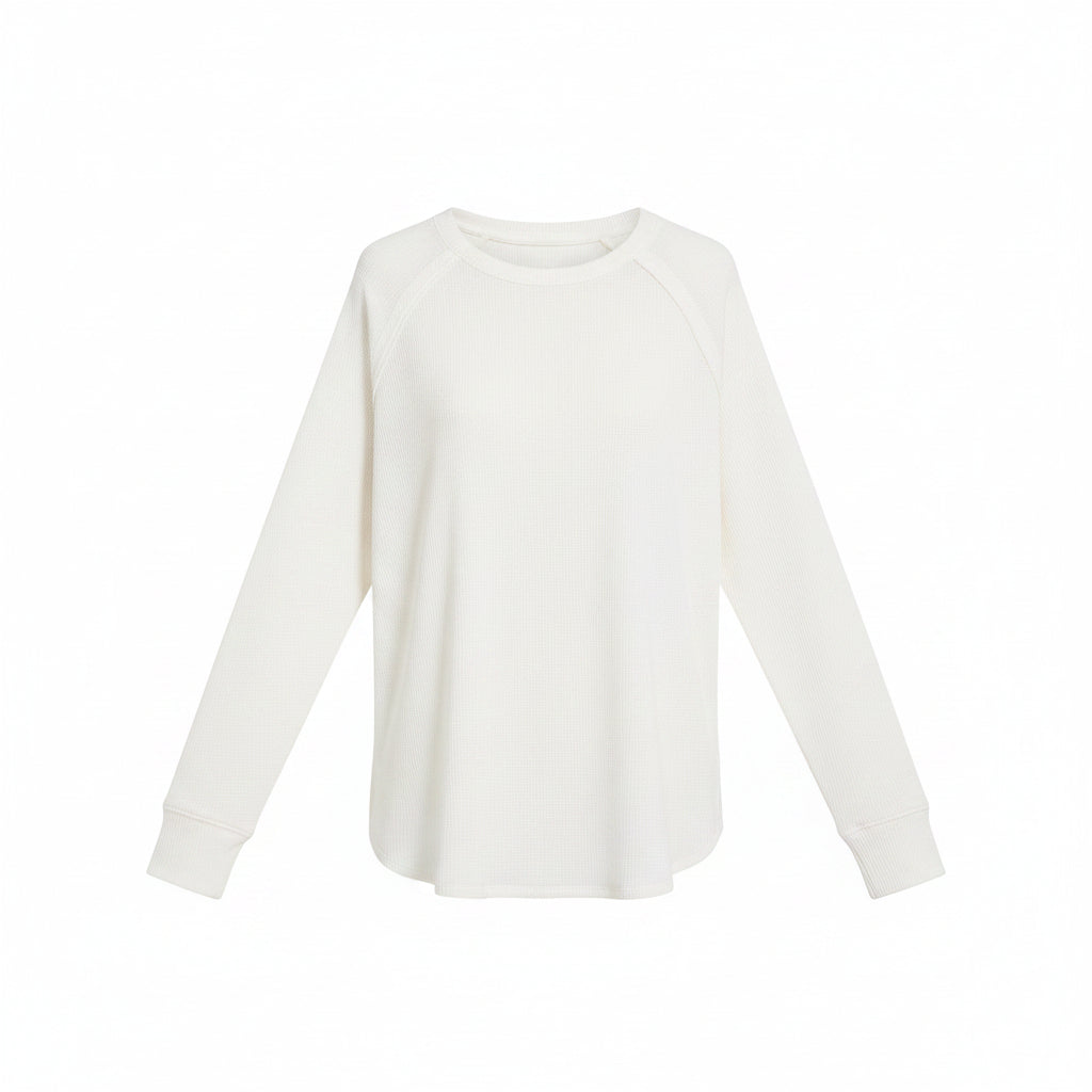 Leslie Waffle Long Sleeve | White