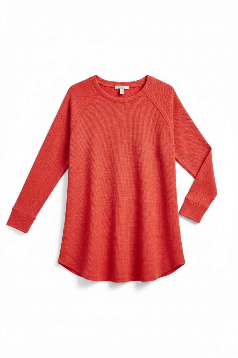 Leslie Waffle Long Sleeve | Red