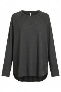 Leslie Waffle Long Sleeve | Charcoal