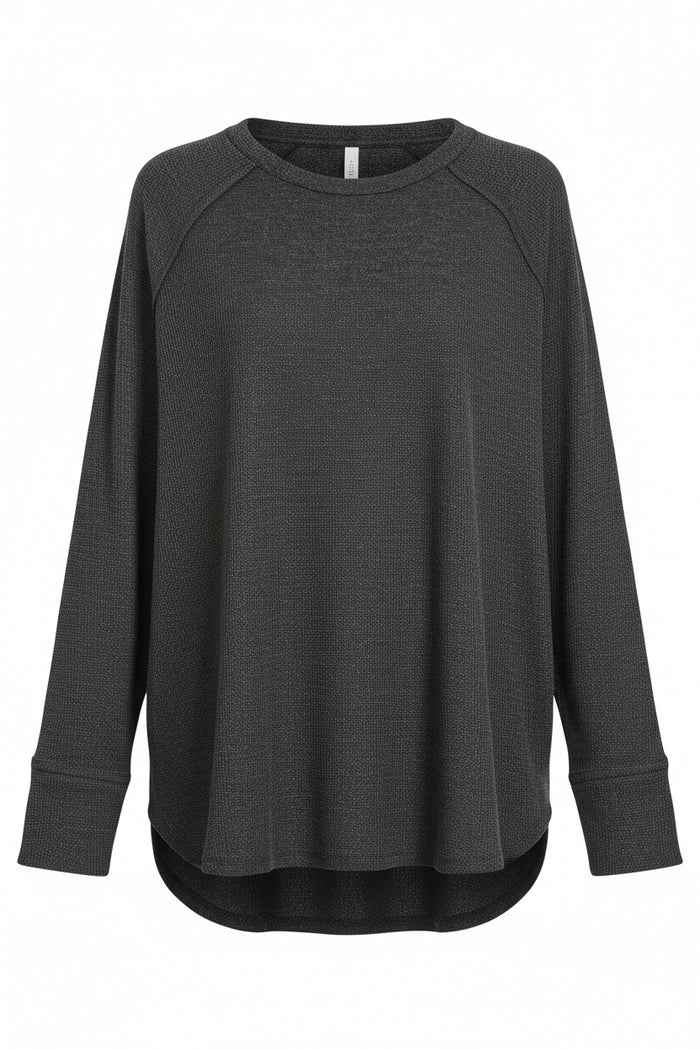 Leslie Waffle Long Sleeve | Charcoal