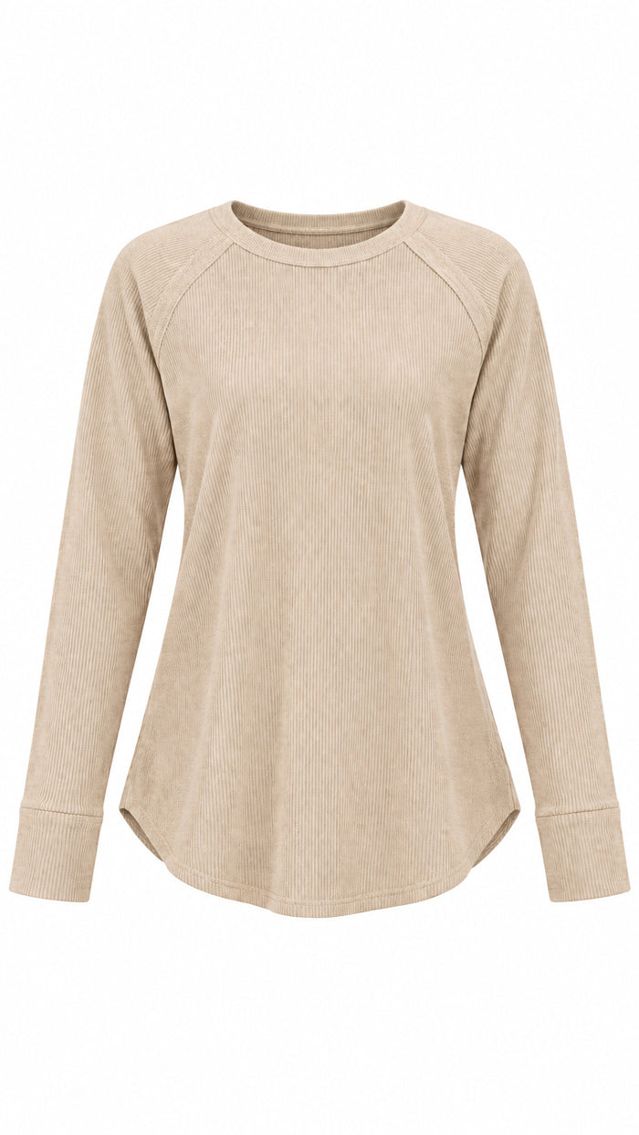 Leslie Waffle Long Sleeve | Sand Beige