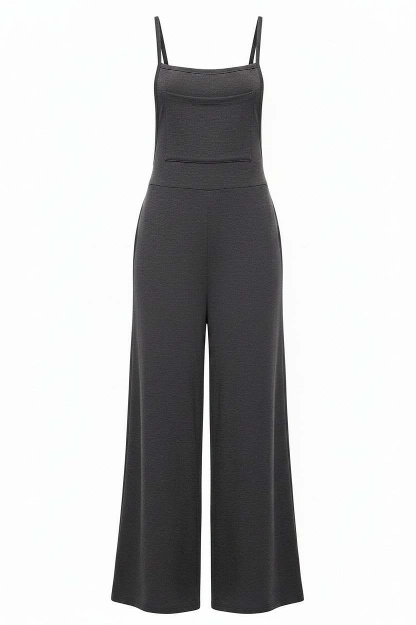 Rebecca Wide Leg Romper | Charcoal