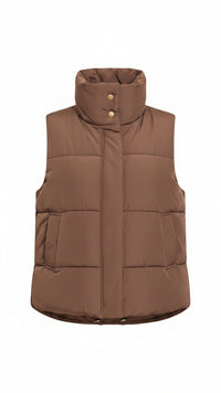 Tori Puffer Vest | Brown