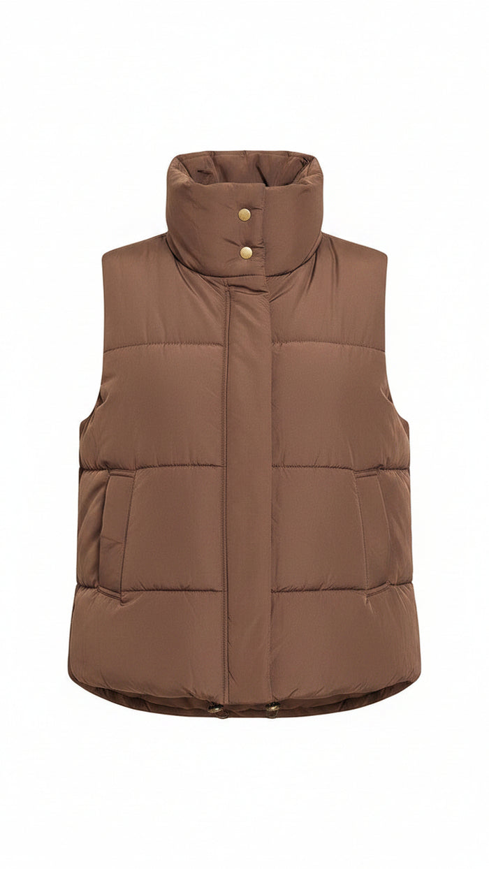 Tori Puffer Vest | Brown