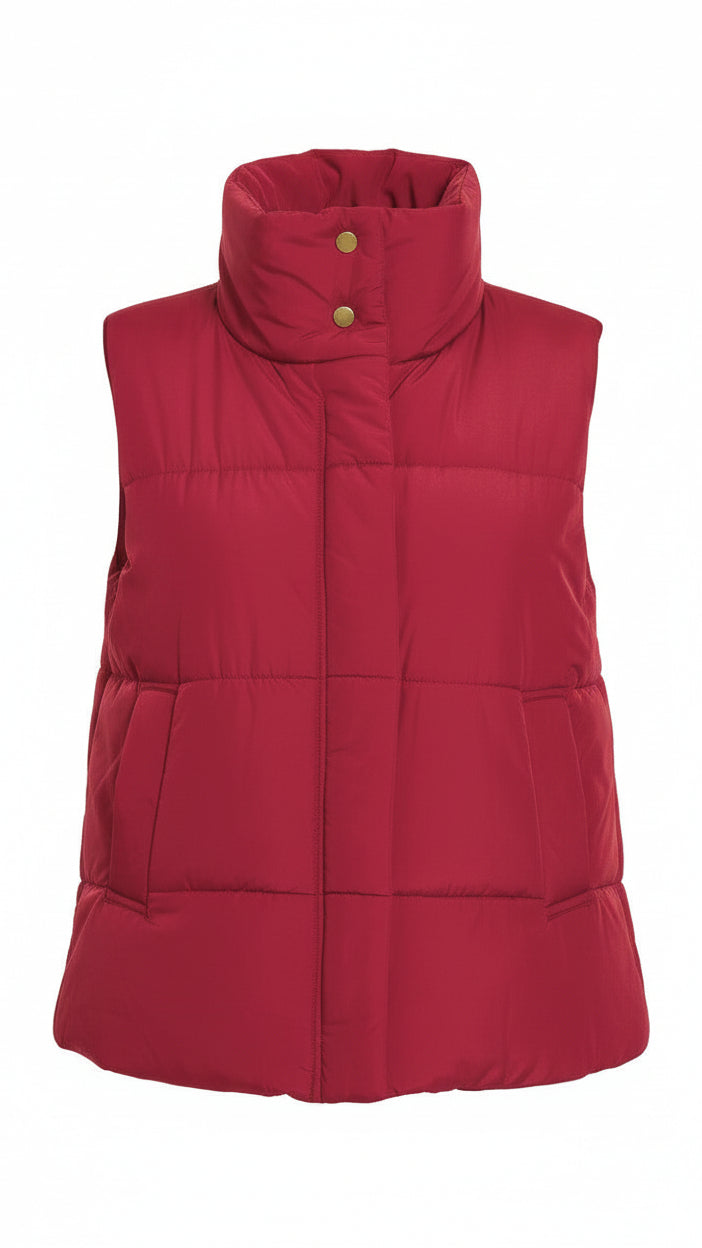 Tori Puffer Vest | Burgundy