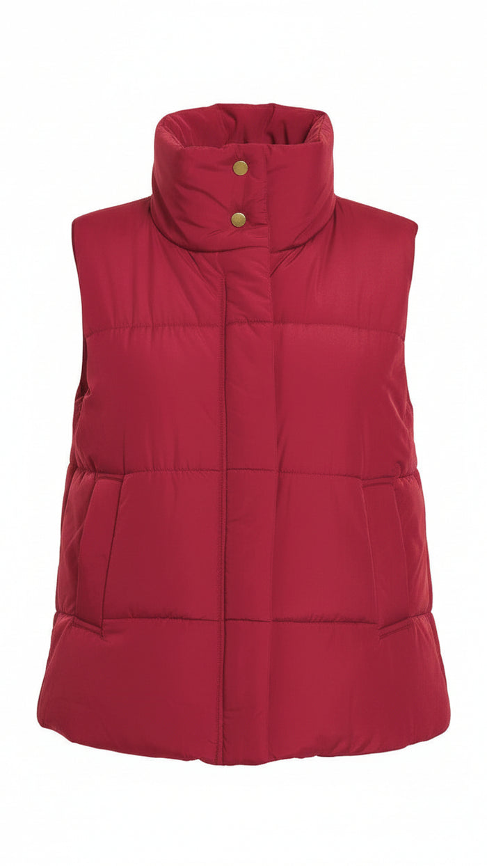 Tori Puffer Vest | Burgundy