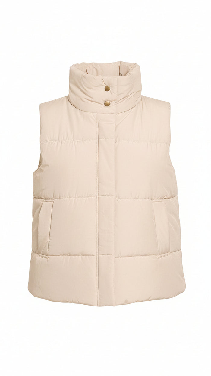 Tori Puffer Vest | Sand Beige