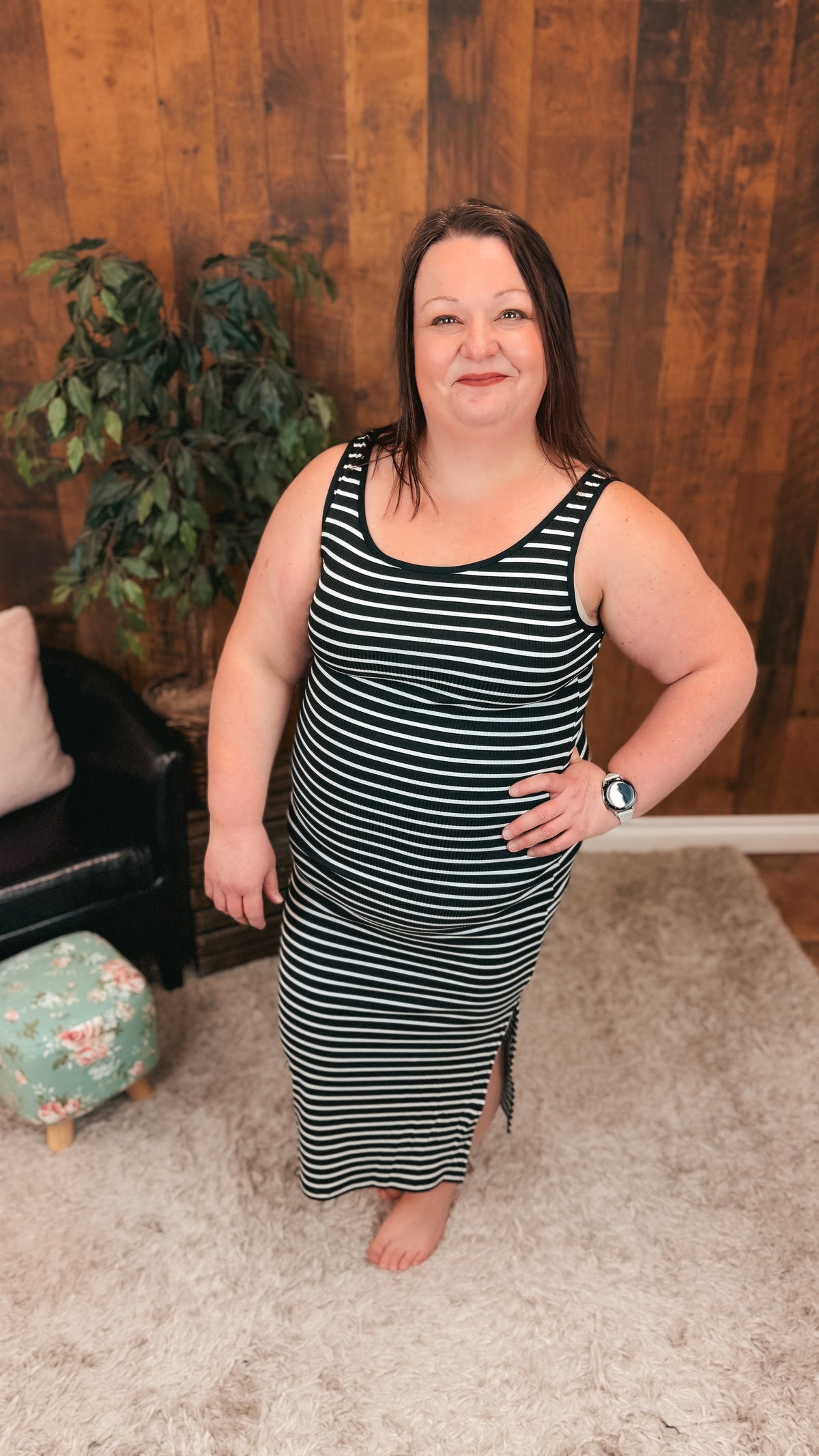 Claudia Stripe Sundress | Black