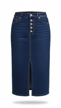 Jenny Denim Maxi Skirt | Button Fly
