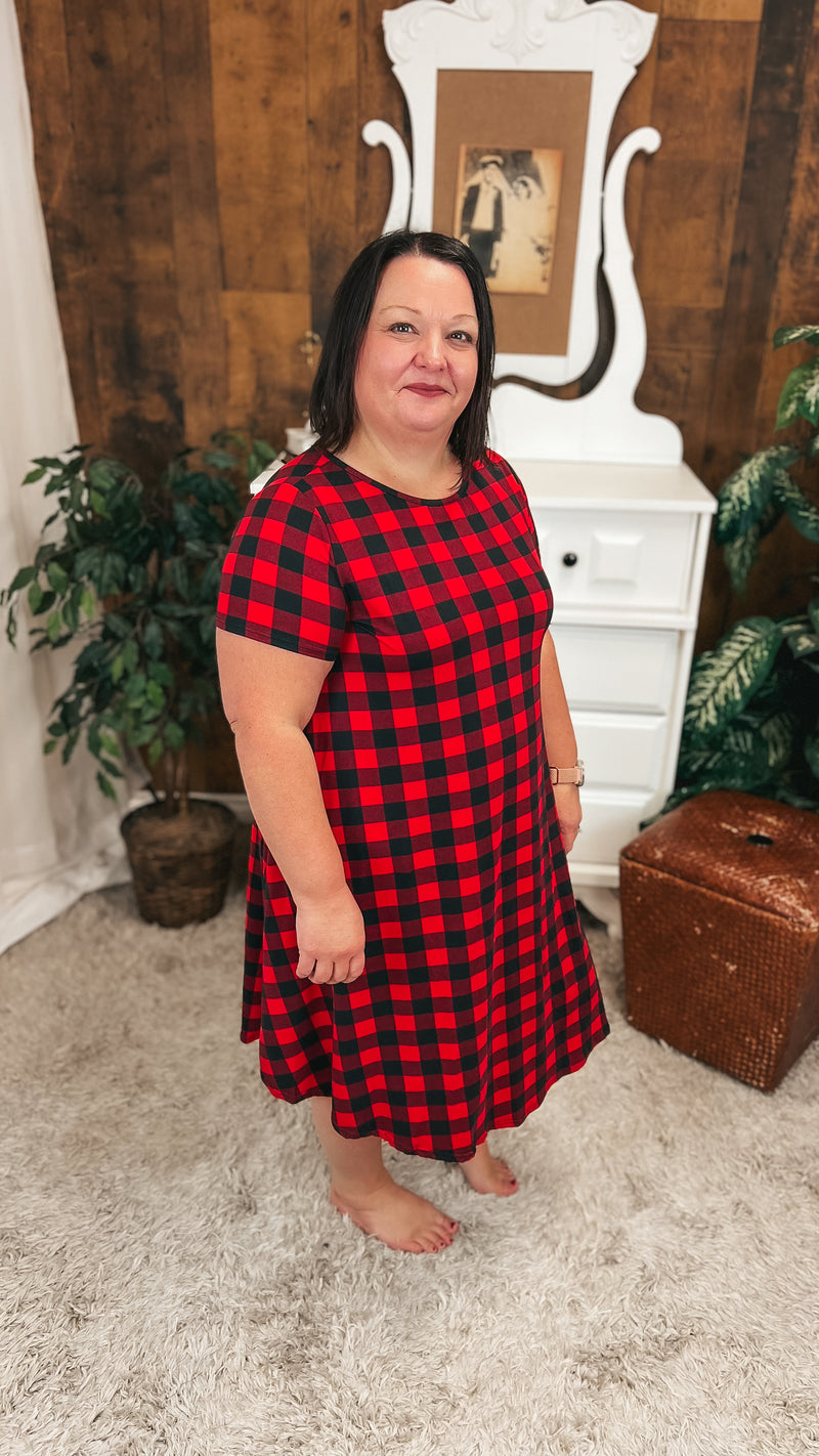 Linda Buffalo Plaid Dress | Red