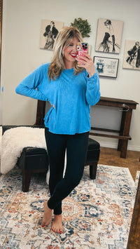 Melanie Ribbed Long Sleeve: Sky Blue *SALE*