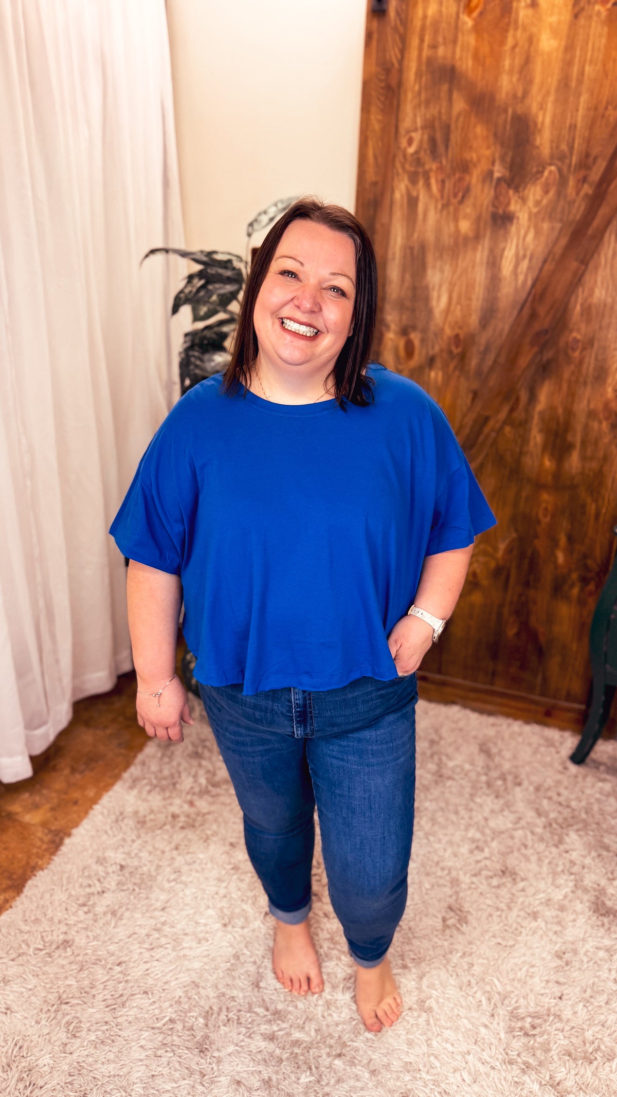 Juliette Flutter Tee | Classic Blue