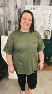 Clarisse Boyfriend Tee: Olive