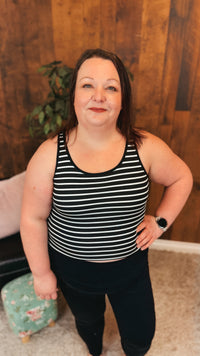 Ann Marie Stripe Tank Top | Black
